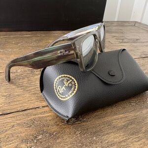 Ray-Ban Mega Wayfarer RB0840-S 6635/5C Transparent Green Sunglasses 51mm